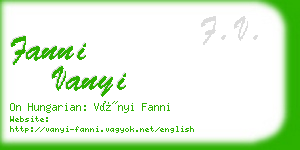 fanni vanyi business card
